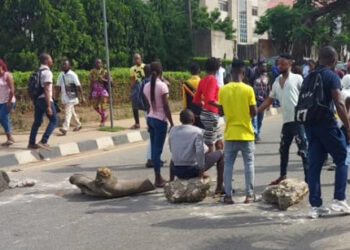 Government Offices Shut As #EndSARS Protesters Block Entrances into Alausa
