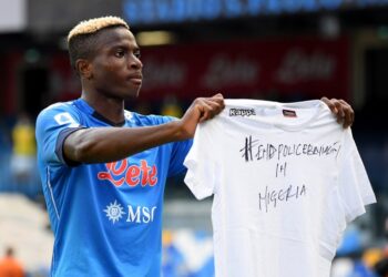 Osimhen Celebrate First Serie A Goal With “End Police Brutality” Shirt