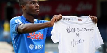 Osimhen Celebrate First Serie A Goal With “End Police Brutality” Shirt