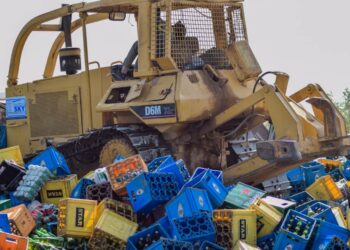 PHOTOS: Kano State Hisbah  Board destroys 1,975,000 bottles of  beer worth N200m