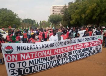 JUST IN: NLC Stages Massive Protest At NASS Over Plans To Amend Minimum Wage