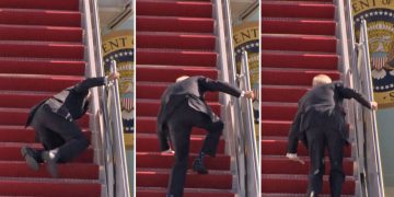 Joe Biden Trips and Falls Three Times Boarding Air Force One