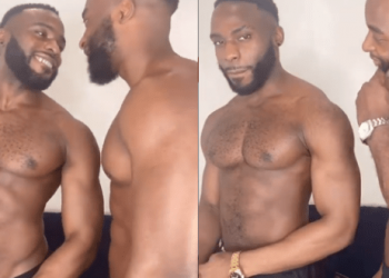 #Gaycouple: Doyin Okupe’s Son, Bolu Attempts Kissing Boo in Loved-up Video