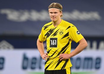 Moment Erling Haaland slapped teammate for touching trophy too early