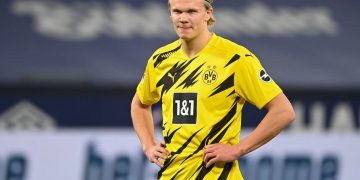 Moment Erling Haaland slapped teammate for touching trophy too early