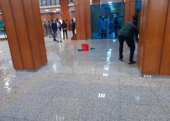 JUST IN: National Embarrassment!! Nigeria’s Senate President Presides Over Tuesday’s Plenary Under Leaking Roof [Photos]