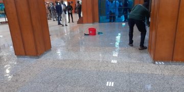 JUST IN: National Embarrassment!! Nigeria’s Senate President Presides Over Tuesday’s Plenary Under Leaking Roof [Photos]