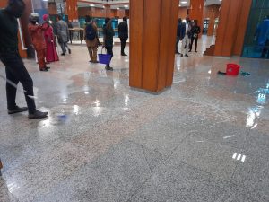 JUST IN: National Embarrassment!! Nigeria’s Senate President Presides Over Tuesday’s Plenary Under Leaking Roof [Photos] [Politics, Top Stories] (Ahmed Lawan, Muhammadu Buhari, National Assembly)