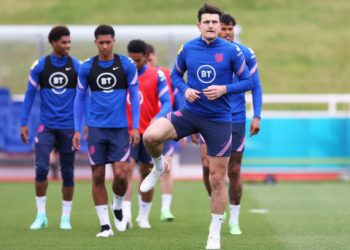 Harry Maguire trains ahead of Euros opener vs Croatia