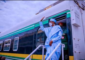 Buhari Inaugurates Lagos-Ibadan Rail Project, Takes Ride