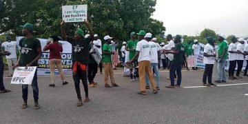 Pro-Buhari Protesters hit the streets of Abuja