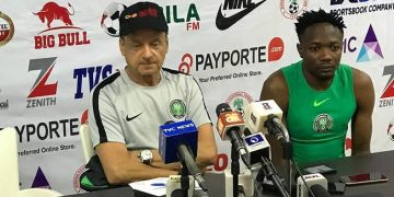 Rohr rues key players’ absence as Ahmed Musa arrive camp for Cameroon
