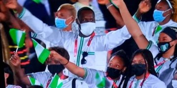 Tokyo 202O Opening Ceremony: Team Nigeria Style In All White ‘Kaftan’