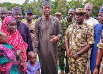 Borno: Zulum Receives Another Rescued Chibok Girl With Her Children