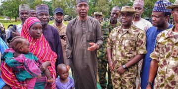 Borno: Zulum Receives Another Rescued Chibok Girl With Her Children