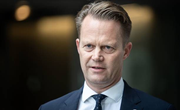 Danish Foreign Minister Jeppe Kofod holds doorstep in connection with the weekly update of travel guides, at the Ministry of Foreign Affairs in Copenhagen, Denmark, on October 22, 2020. (Photo by Emil Helms / Ritzau Scanpix / AFP) / Denmark OUT (Photo by EMIL HELMS/Ritzau Scanpix/AFP via Getty Images)