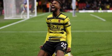 Nigeria’s Emmanuel Dennis Equals Deeney’s PL Record With Goal Against Chelsea