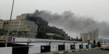 JUST IN: Early Morning Fire Guts Ministry of Finance Headquarters In Abuja