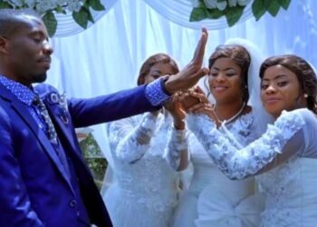 PHOTOS: Man Marries Identical Triplets In Congo