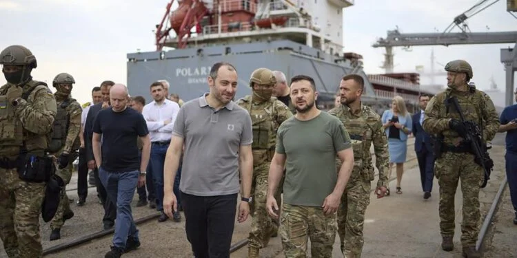 Zelenskyy Visits Port As Ukraine Gets Ready To Ship Stranded Grain