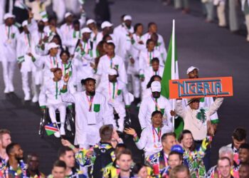 Commonwealth Games: Colourful, Optimistic Team Nigeria Post Impressive March Past At Opening Ceremony