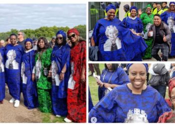 Nigerian Women Captured In Asoebi At Queen Elizabeth’s Funeral Service