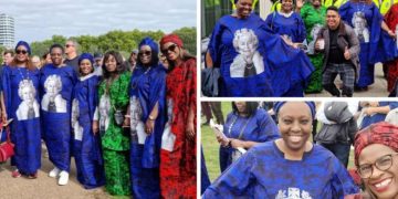 Nigerian Women Captured In Asoebi At Queen Elizabeth’s Funeral Service