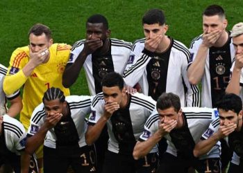 German Players Cover Mouths In Protest Before Match Kick-off In Qatar