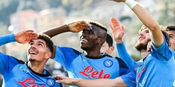 UCL: Osimhen’s Napoli Battle Barcelona In knockout Phase
