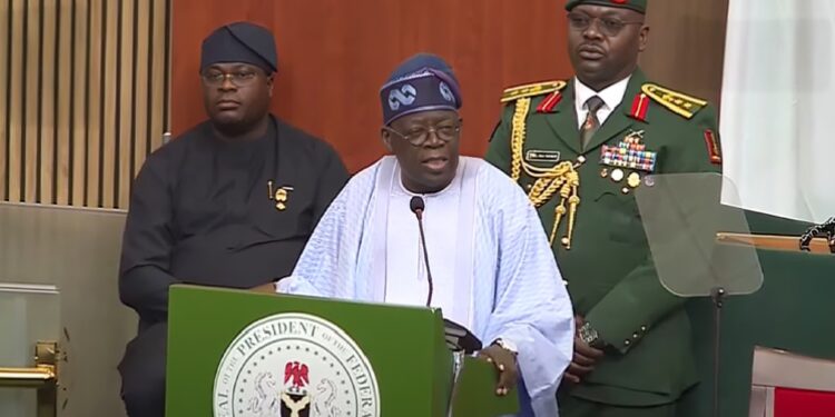 President Bola Tinubu addressing joint session of National Assembly Thursday, June 12, 2025