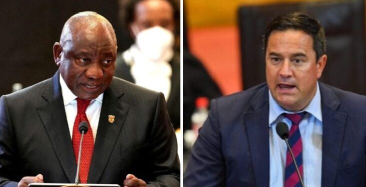 President Cyril Ramaphosa and DA leader John Steenhuisen