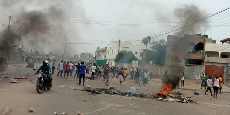 People protest against Togo's longtime leader, Faure Gnassingbe, in Lome, Togo June 26, 2025