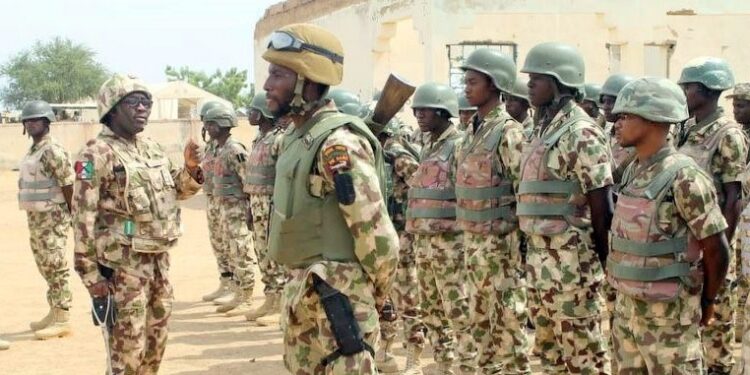Nigerian troops in the frontlines