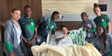 WAFCON: Nigeria’s Super Falcons Visit Injured South African Player In Hospital