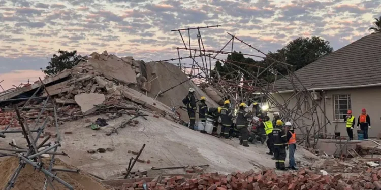 Site of the building collapse