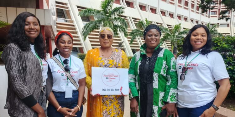 Middle: Mrs. Susan Lokpobiri, wife of the Minister of State for Petroleum Resources,   Right, South-South Coordinator for the Reserved Seats for Women bill, Ebimoboere Alaebi Elezieanya