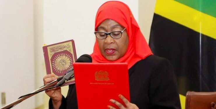 President Samia Suluhu Hassan during his inauguration for second term Monday, October 3, 2025