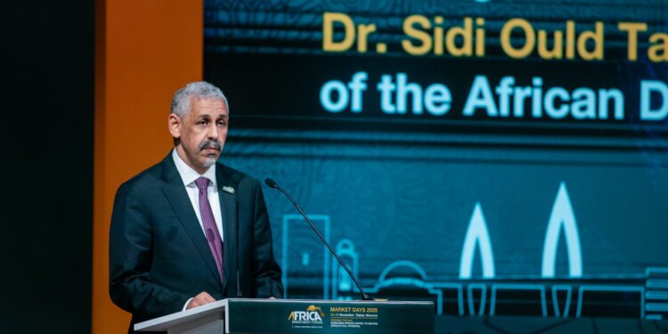Dr. Sidi Ould Tah delivers his remarks at the Africa Investment Forum Market Days on November 26 in Rabat, Morocco. [Courtesy: X]