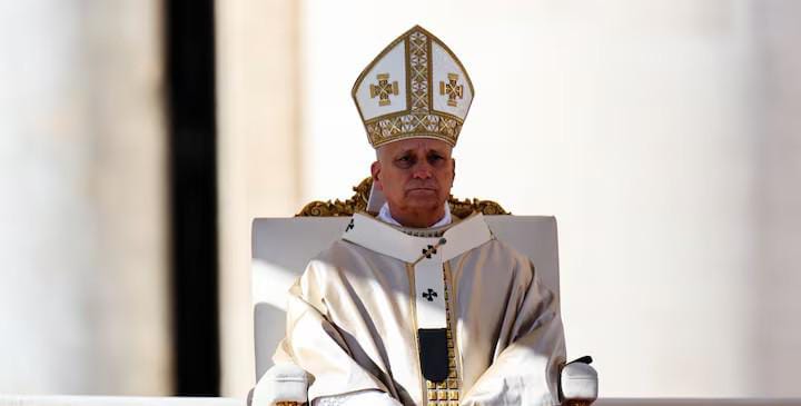 Pope Leo XIV celebrates a Mass for the Jubilee of Choirs, in Saint Peter's Square, at the Vatican, November 23, 2025.