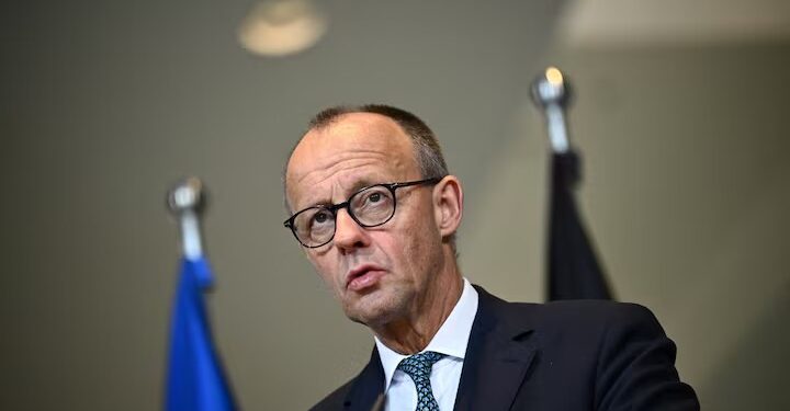 German Chancellor Friedrich Merz holds a press conference with Estonian Prime Minister Kristen Michal at the Chancellery in Berlin, Germany November 27, 2025