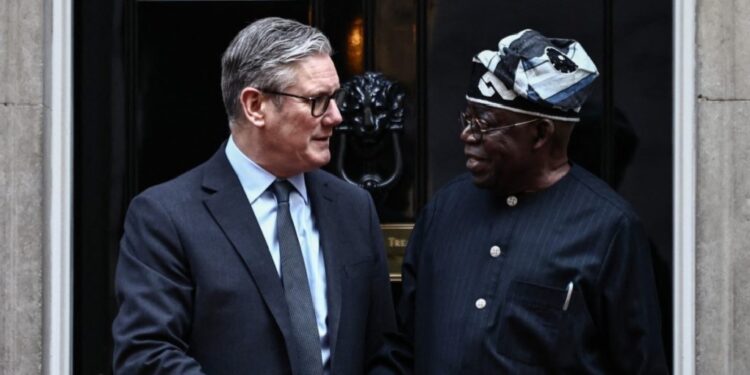 British Prime Minister Keir Starmer and Nigeria's President, Bola Tinubu
