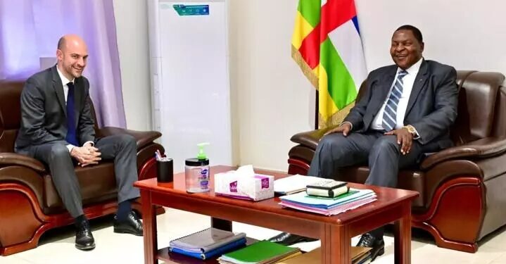 French Foreign Minister Jean-Noël Barrot during his meeting with Central African President Faustin-Archange Touadéra in Bangui, 13 March 2026
