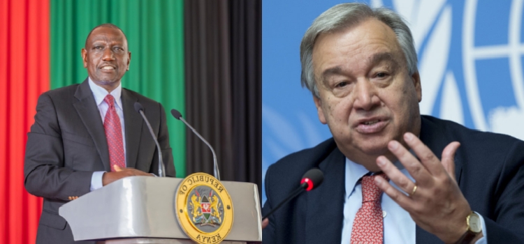 Photo Collage Of Un Secretary-General António Guterres And President William Ruto