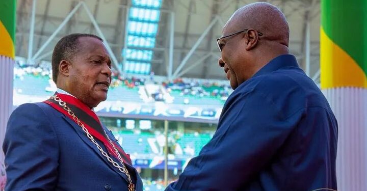 Ghana's President John Dramani Mahama and his Congo's counterpart, Denis Sassou N'Guesso