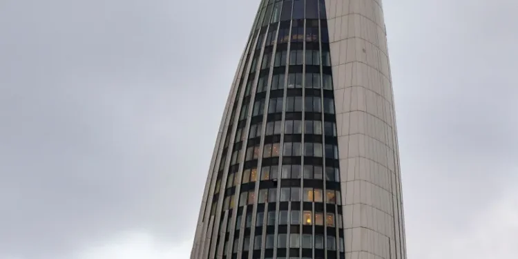 A view of Mohammed Vl tower, the tallest tower in Morocco and one of the tallest in Africa, after its opening, in Sale, near Rabat, Morocco, Thursday, April 23, 2026