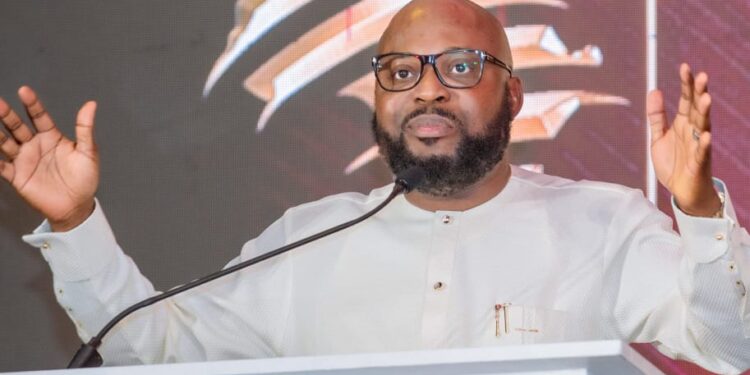 Mr. Moses Siloko Siasia delivers a Welcome Address at the AFRIHeritage Awards held in Accra, Ghana on April 11, 2026. PHOTO: AFRIHeritage.