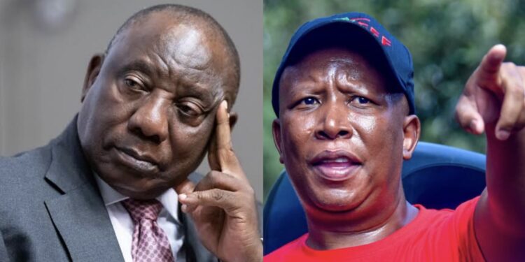 Cyril Ramaphosa and Julius Malema