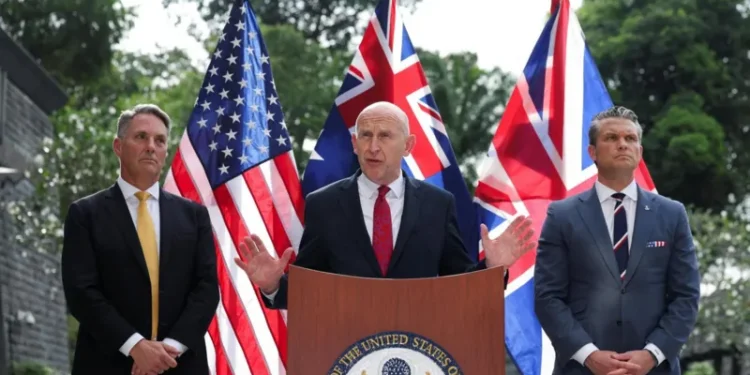 UK defence secretary John Healey alongside the US Department of War's Pete Hegseth and Australian deputy prime minister Richard Marles
UK defence secretary John Healey alongside the US Department of War's Pete Hegseth and Australian deputy prime minister Richard Marles