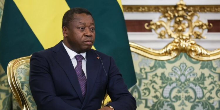 Togo's President of the Council of Ministers Faure Gnassingbe attends the talkS with Russia's President Vladimir Putin at the Kremlin in Moscow, Russia, Wednesday, Nov. 19, 2025.