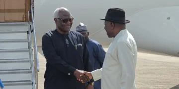 Jonathan Bids Koroma Farewell As Ex-Sierra Leone President Returns Home